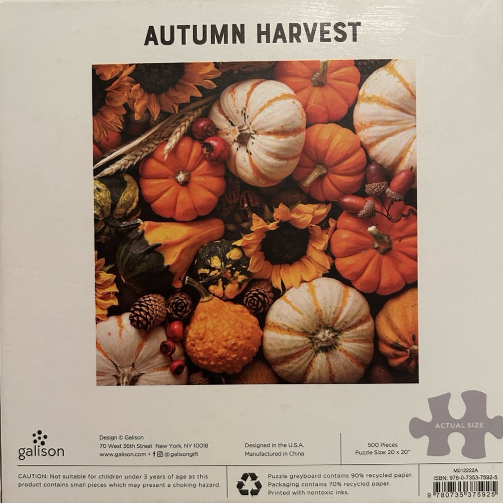 Autumn Harvest 500 Piece Puzzle - Picture 4 of 4